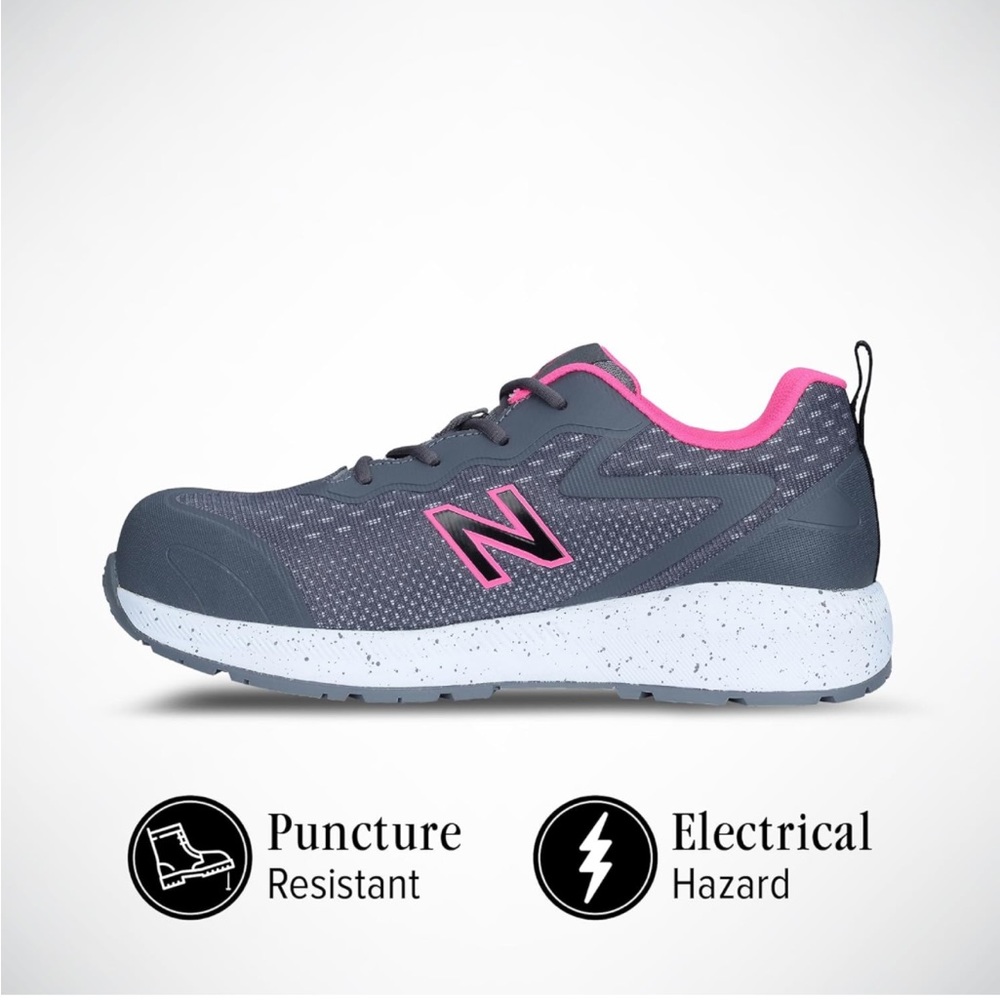 New Balance Women's Composite Toe Logic Industrial Boot, Grey/Pink, 7.5 - Picture 5 of 5